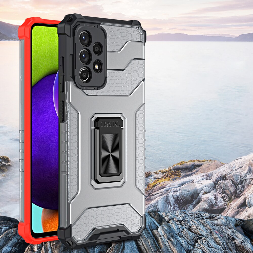 Kristallring Fodral Kickstand Tufft och robust skydd för Samsung Galaxy A72 4G grön