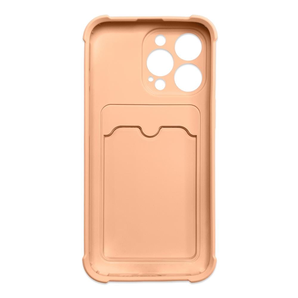 Kort Armor Fodral Pouch Omslag för iPhone 13 Mini Kort Plånbok Silikon Air Bag Armor Rosa