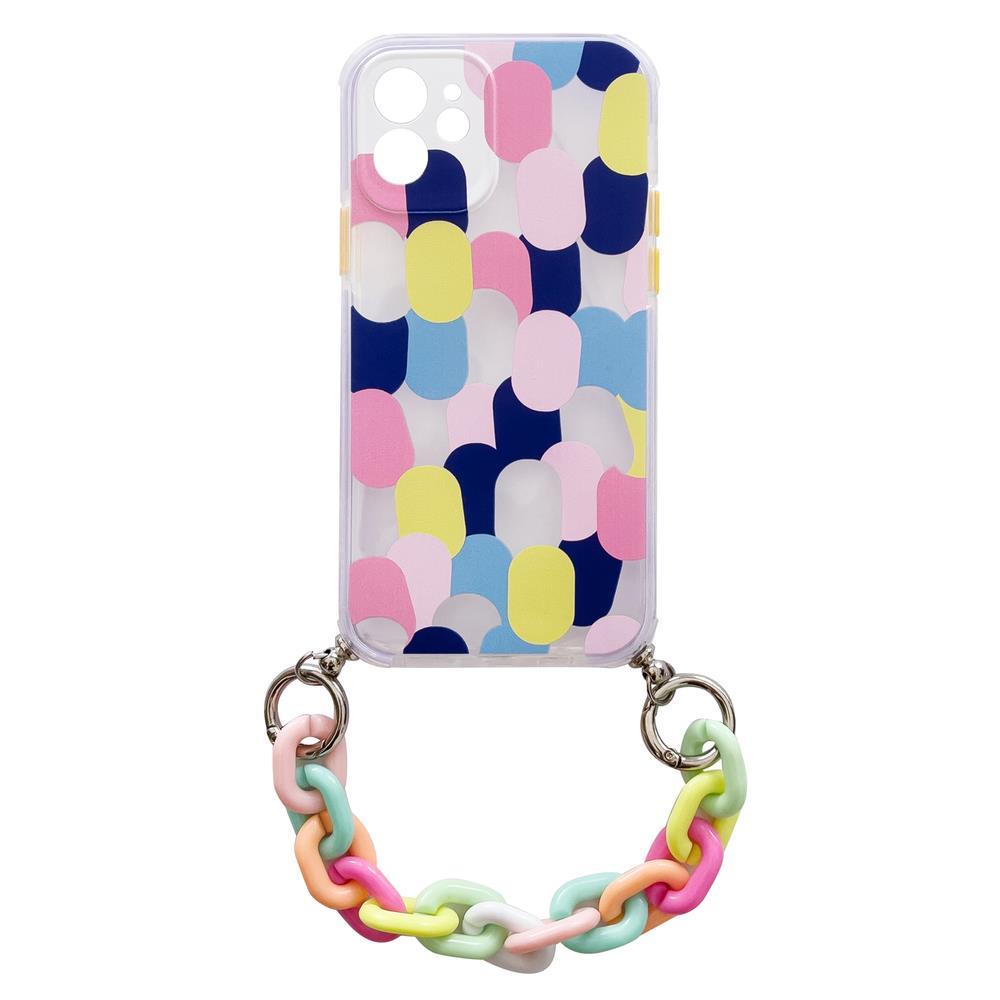Fodral Color Chain gel flexibelt med kedjehänge för Samsung Galaxy A22 5G, multicolour
