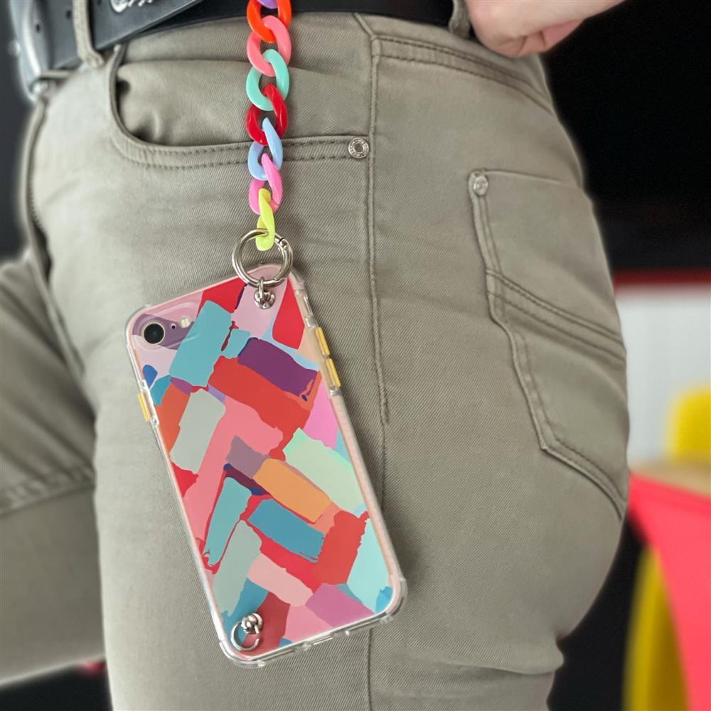 Fleksibelt Color Chain Case med kædevedhæng til Samsung Galaxy A32 4G, multicolour