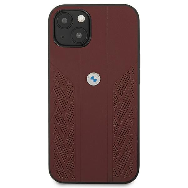 BMW Curve Perforate-etui i læder til iPhone 13 mini - Rød