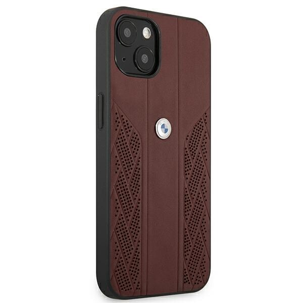 BMW Curve Perforate-etui i læder til iPhone 13 mini - Rød