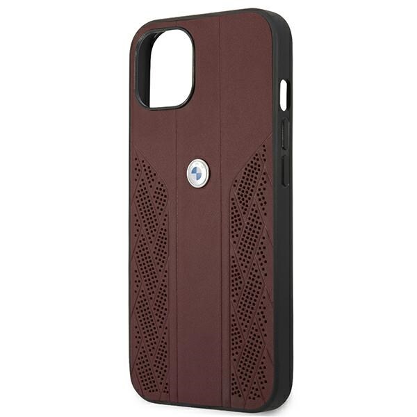 BMW Curve Perforate-etui i læder til iPhone 13 mini - Rød