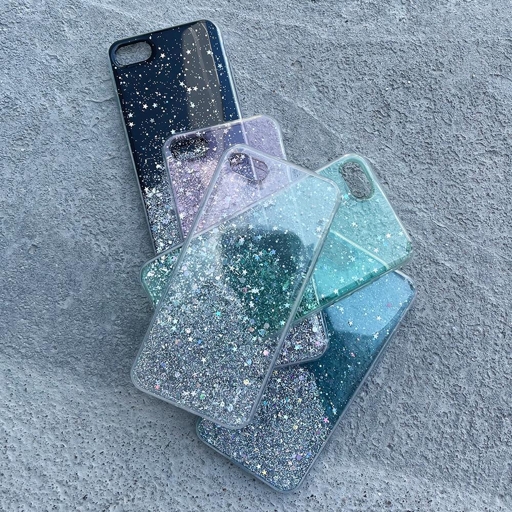 Star Glitter Shining Cover för iPhone 13 Pro svart