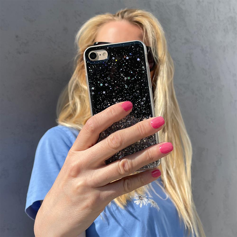 Star Glitter Shining Cover för iPhone 13 Pro svart