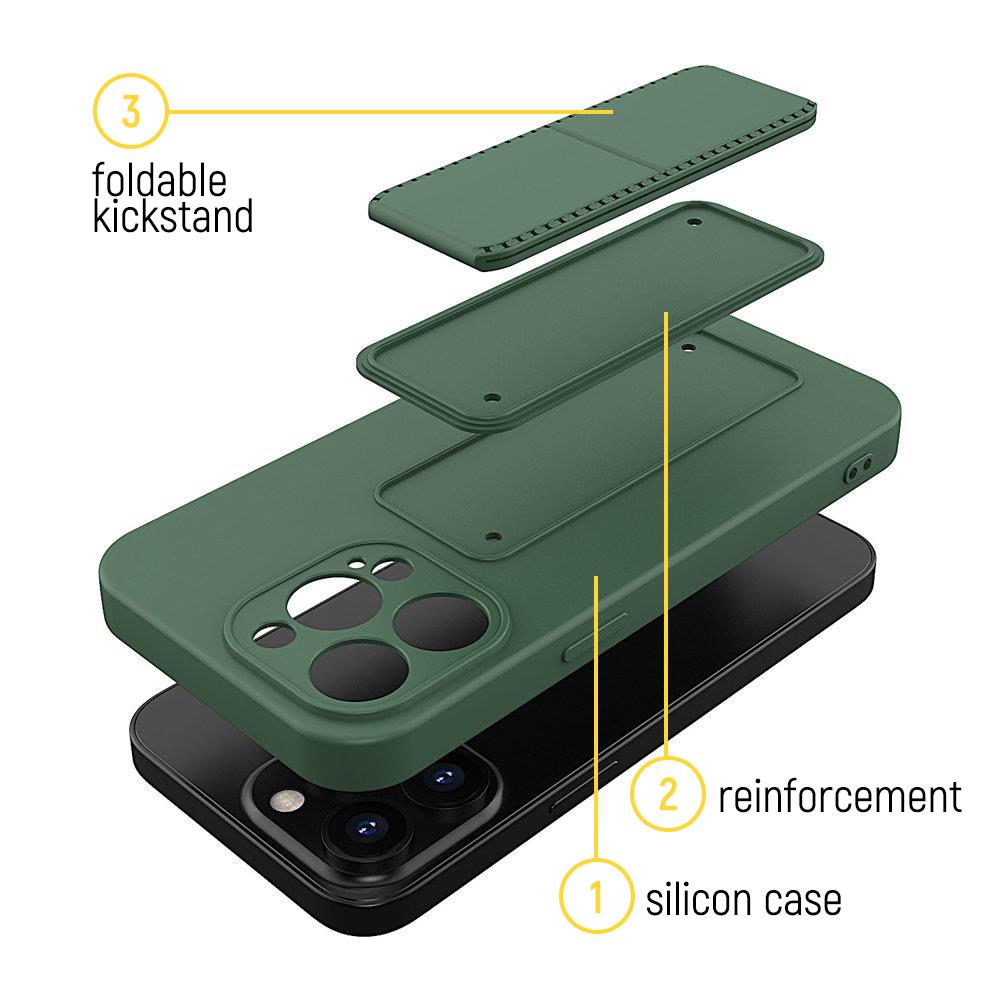 Wozinsky Kickstand Fodral silikonfodral med stativ iPhone 13 mini gul