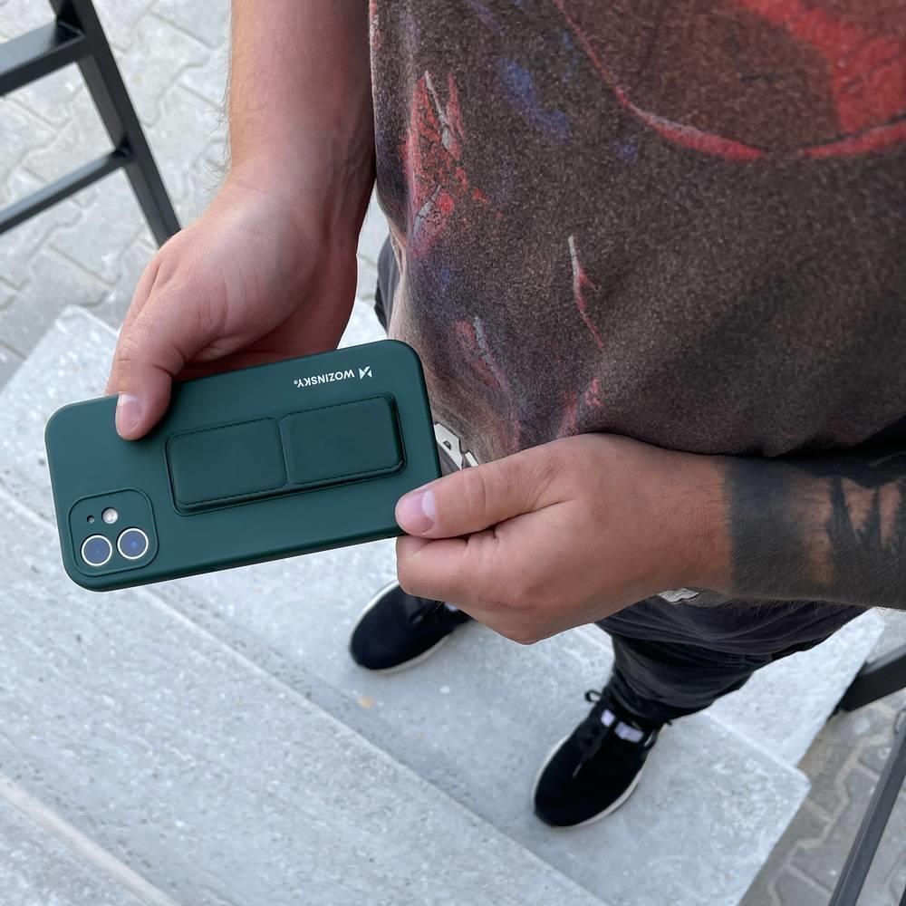 Wozinsky Kickstand Fodral silikonfodral med stativ iPhone 13 mini gul