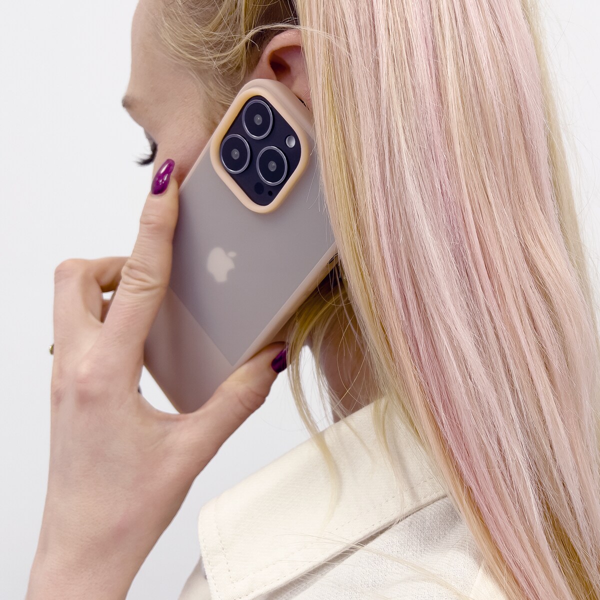 Kingxbar Plain Series fodralskydd för iPhone 13 Pro silikonfodral lila