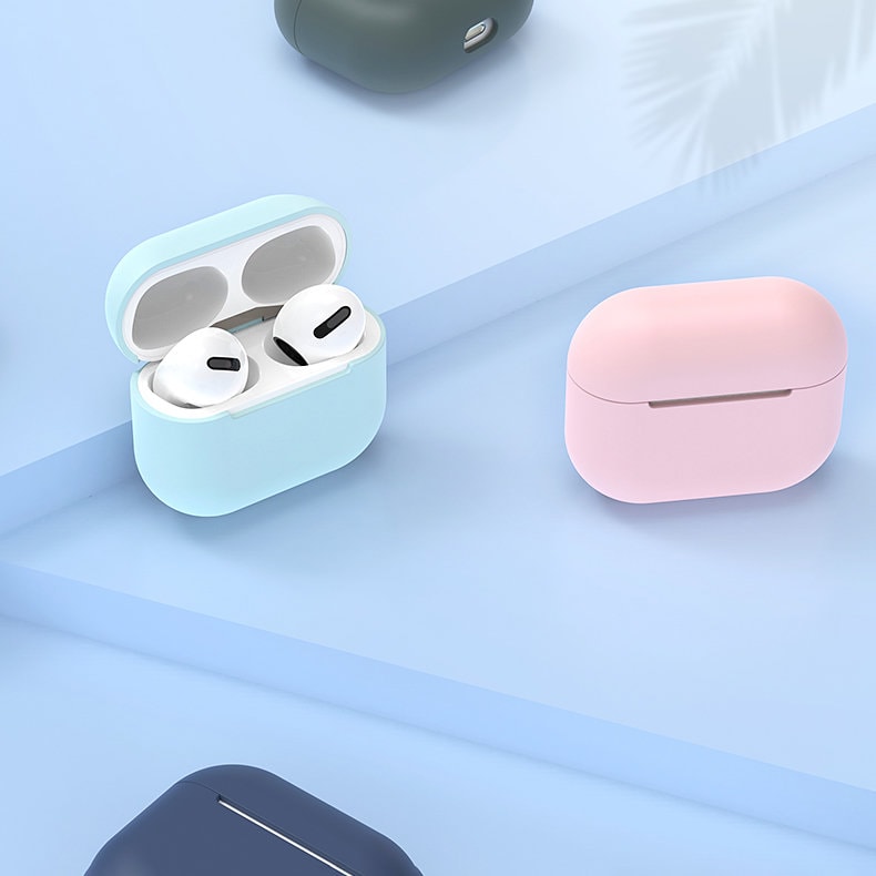 Fodral för AirPods 3 mjukt silikonskydd för hörlurar vitt (fodral C)