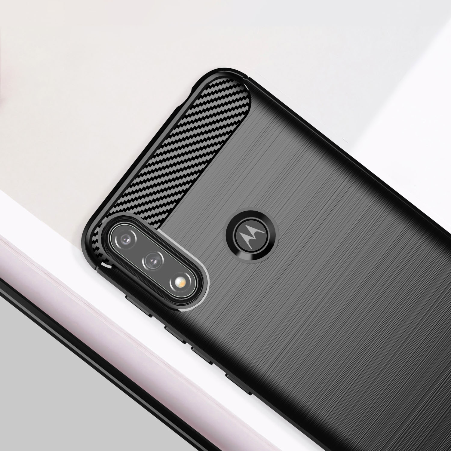 Carbon Case Flexible Cover Sleeve Motorola Moto E7i Power sort
