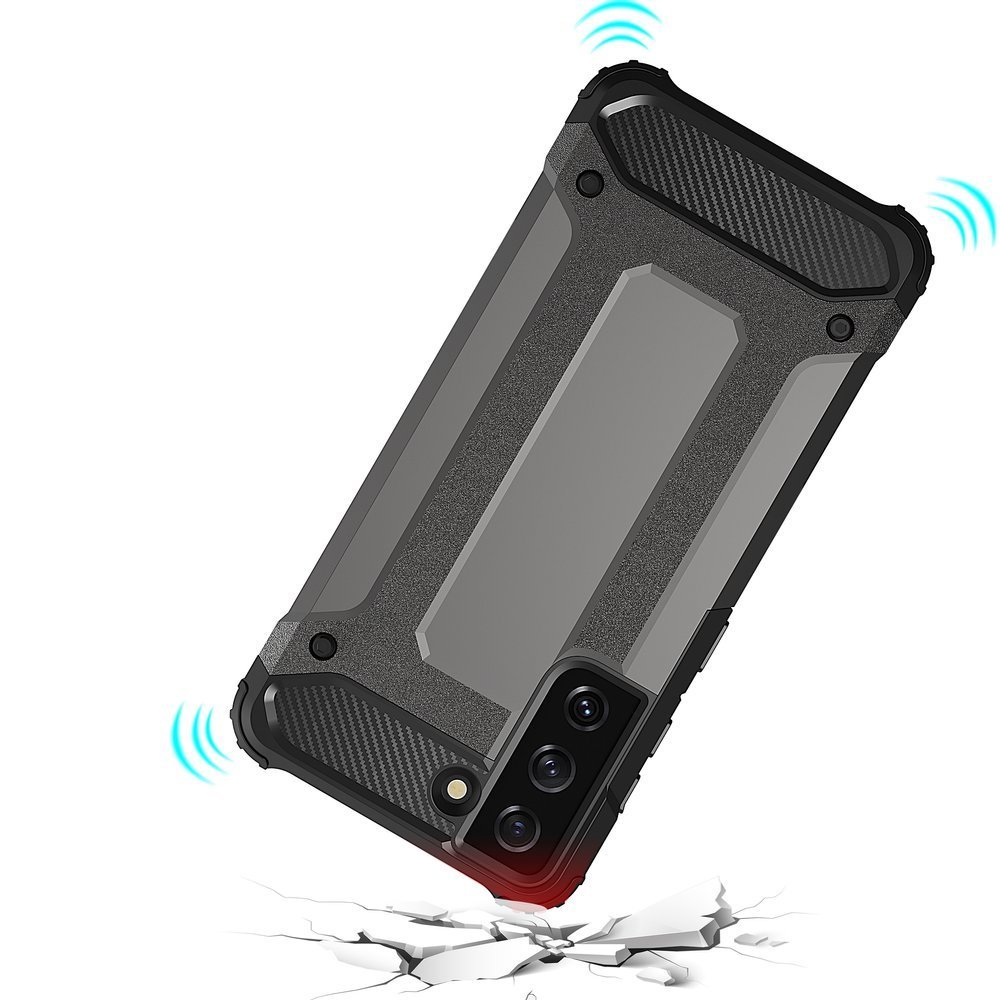 Hybrid Armor Case Tough Rugged Cover til Samsung Galaxy S22+ (S22 Plus) sort