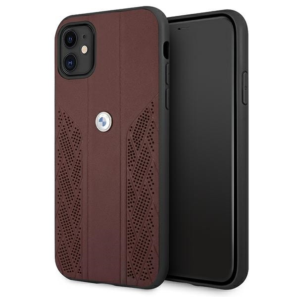 BMW Läderfodral Curve Perforate till iPhone 11 / Xr - Röd