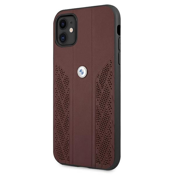 BMW Läderfodral Curve Perforate till iPhone 11 / Xr - Röd