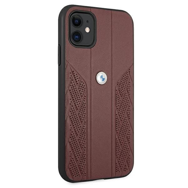 BMW Läderfodral Curve Perforate till iPhone 11 / Xr - Röd