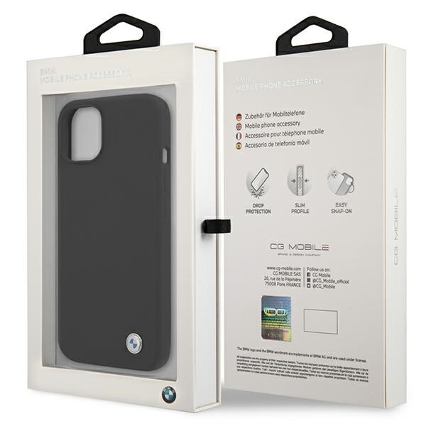 BMW Silikonfodral med signatur för iPhone 13 mini - Svart