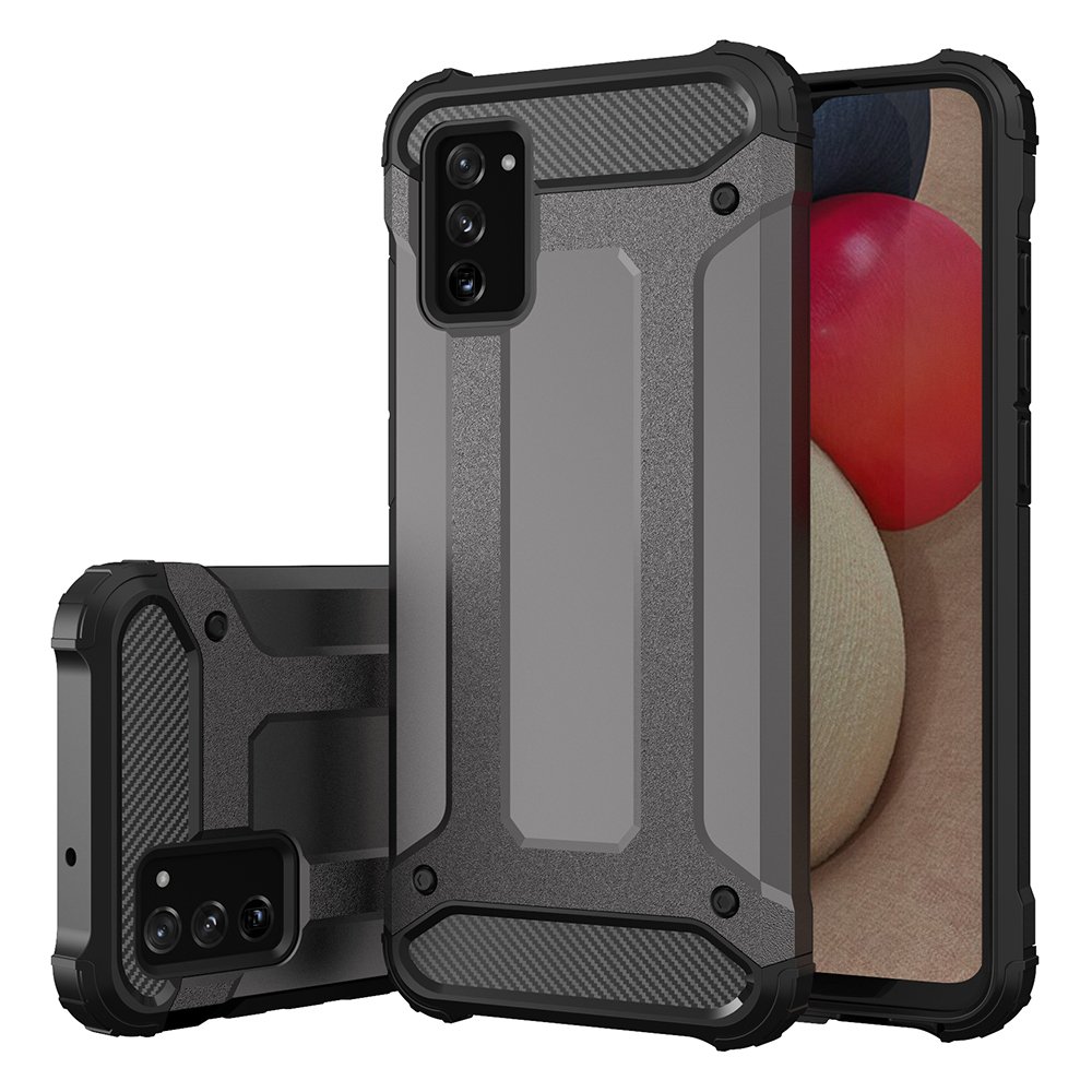 Hybrid Armor Case Tough Rugged Cover til Samsung Galaxy A03s sort