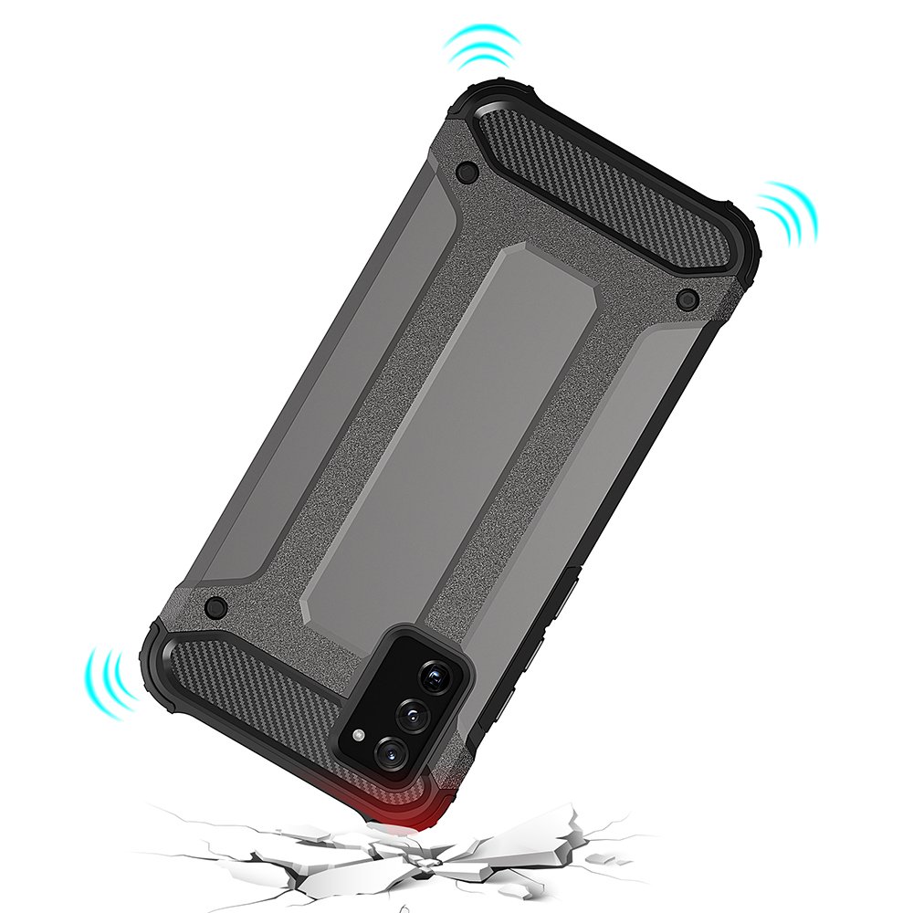 Hybrid Armor Case Tough Rugged Cover til Samsung Galaxy A03s sort