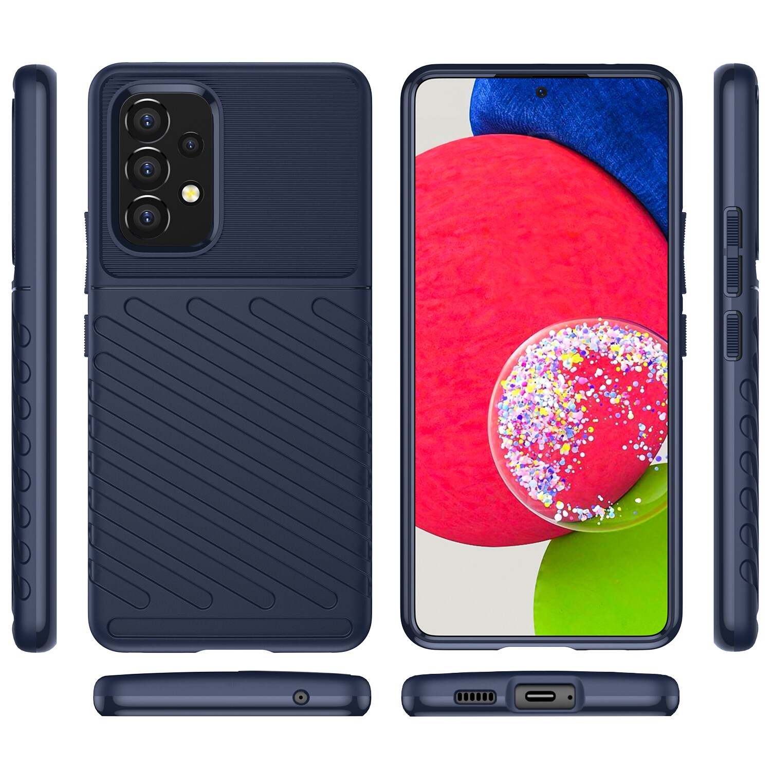 Thunder Case flexibelt pansarskydd för Samsung Galaxy A53 5G blå