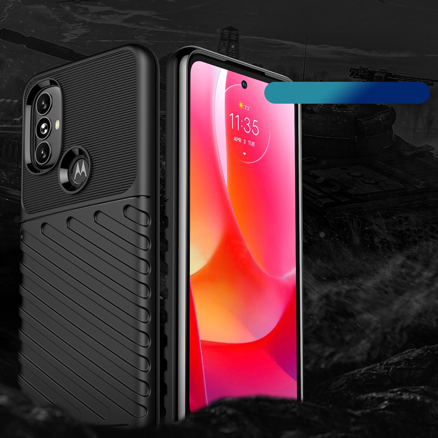 Thunder Case flexibelt pansarskydd för Motorola Moto G Power 2022 svart