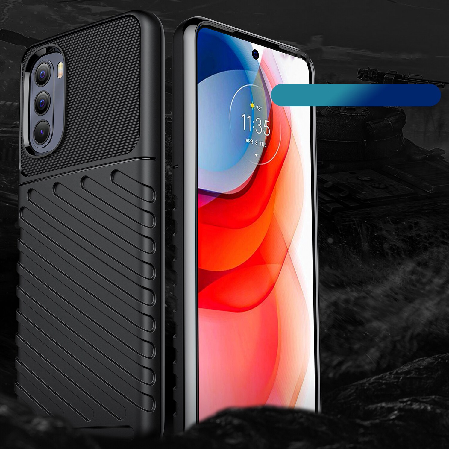 Thunder Case flexibelt pansarskydd för Motorola Moto G Stylus 2022 svart
