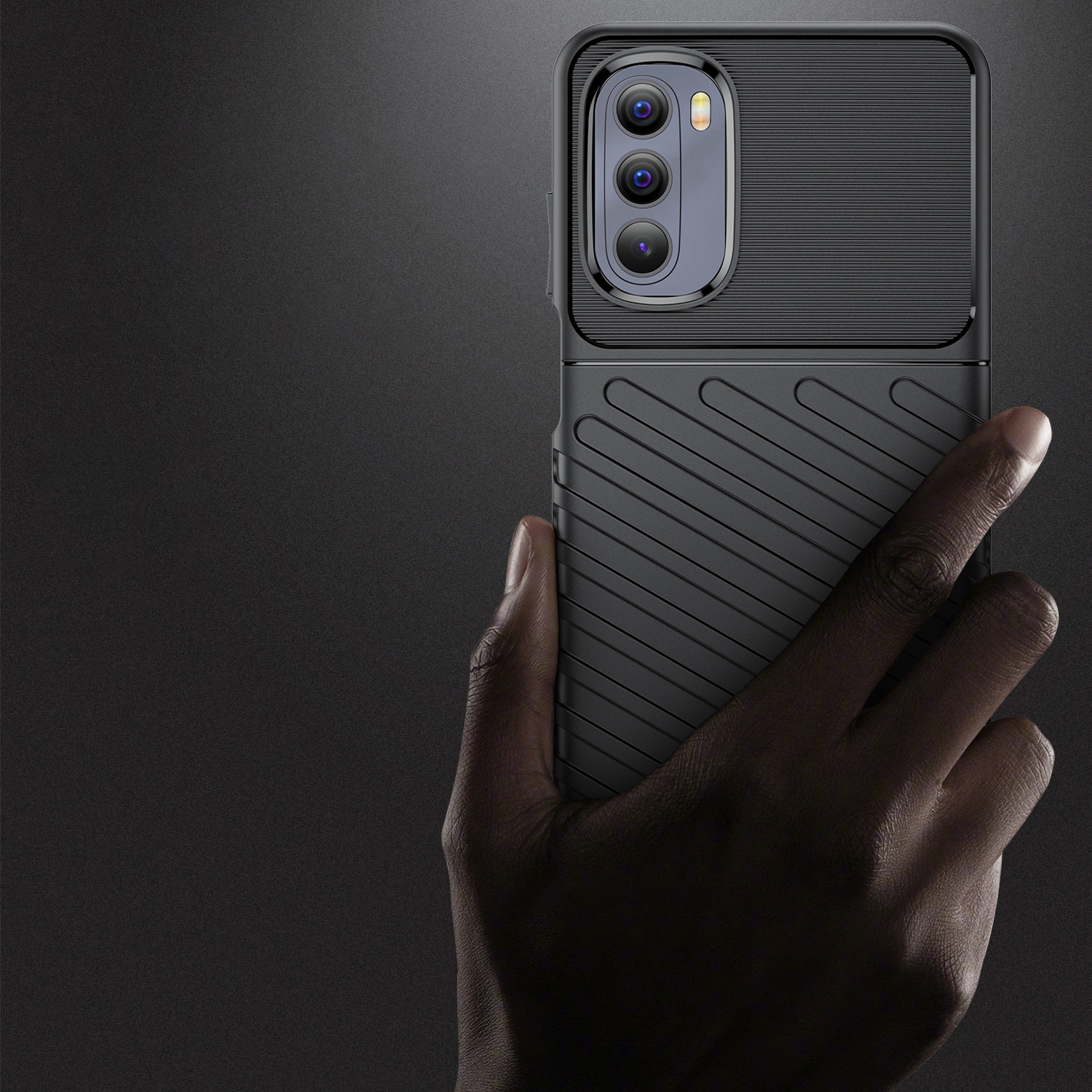 Thunder Case flexibelt pansarskydd för Motorola Moto G Stylus 2022 svart