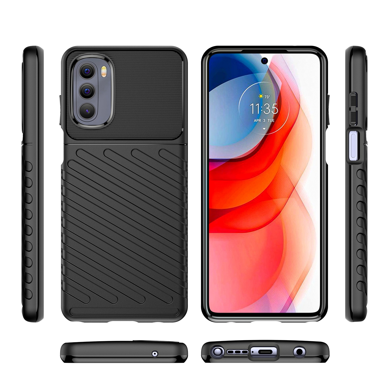 Thunder Case flexibelt pansarskydd för Motorola Moto G Stylus 2022 svart