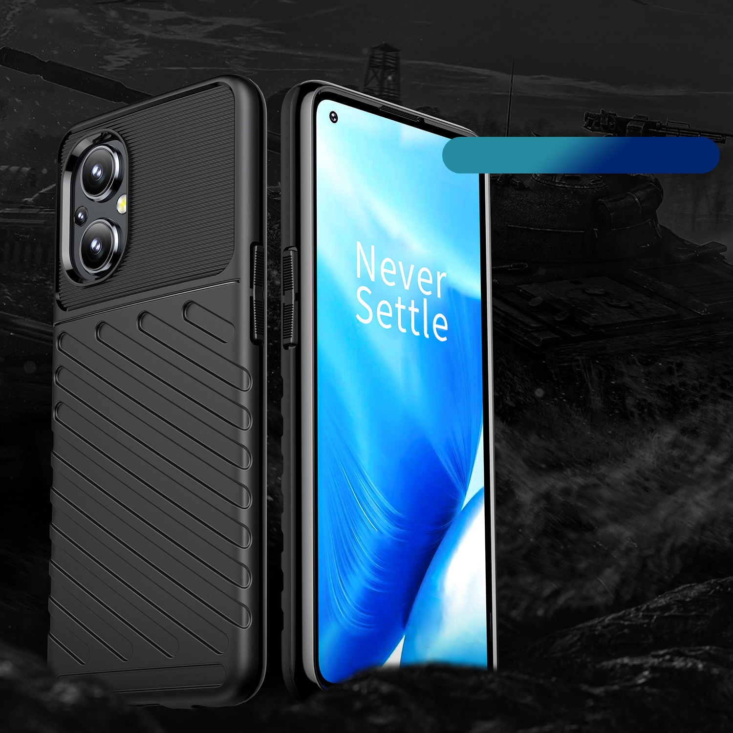 Thunder Case flexibelt pansarskydd för OnePlus Nord N20 5G svart