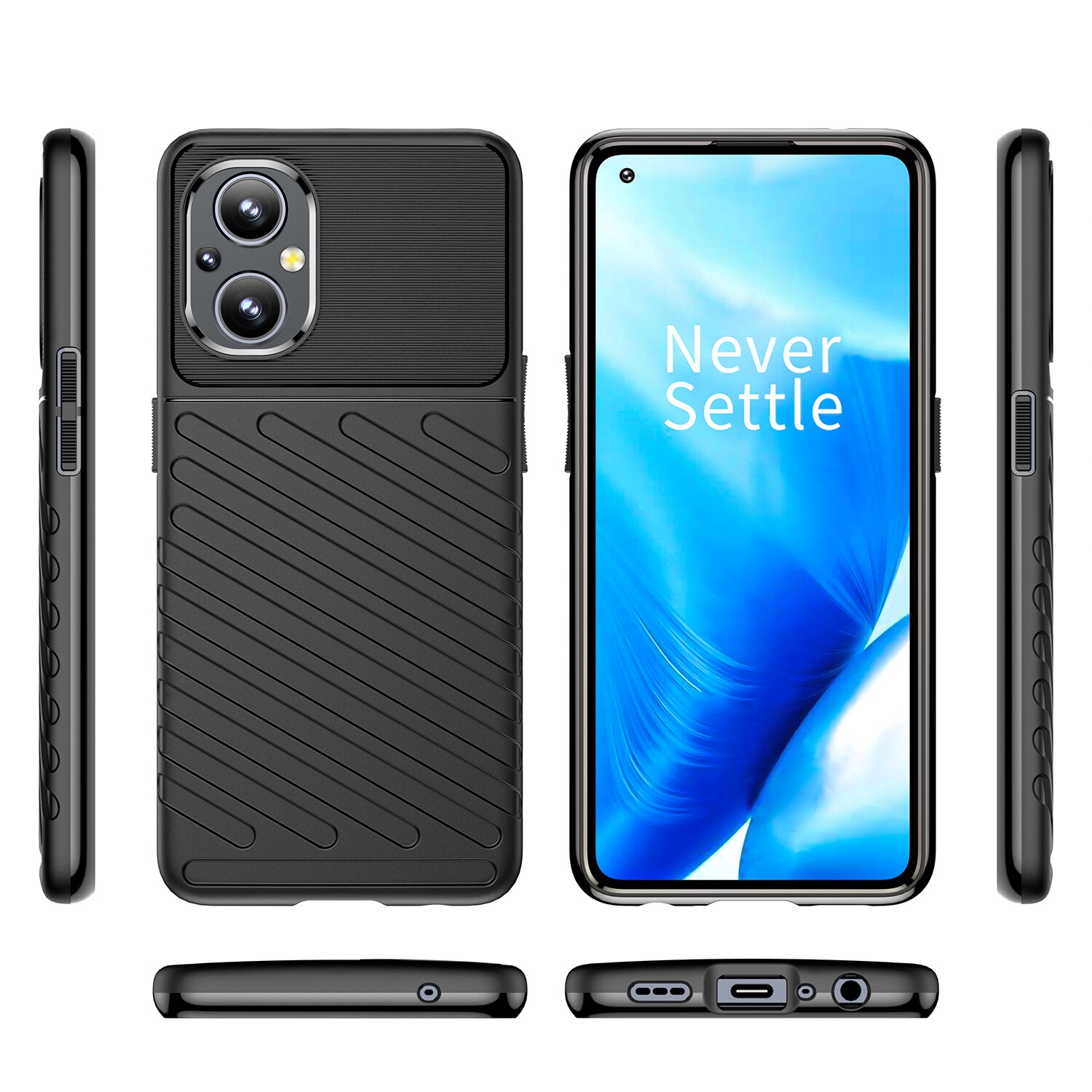 Thunder Case flexibelt pansarskydd för OnePlus Nord N20 5G svart