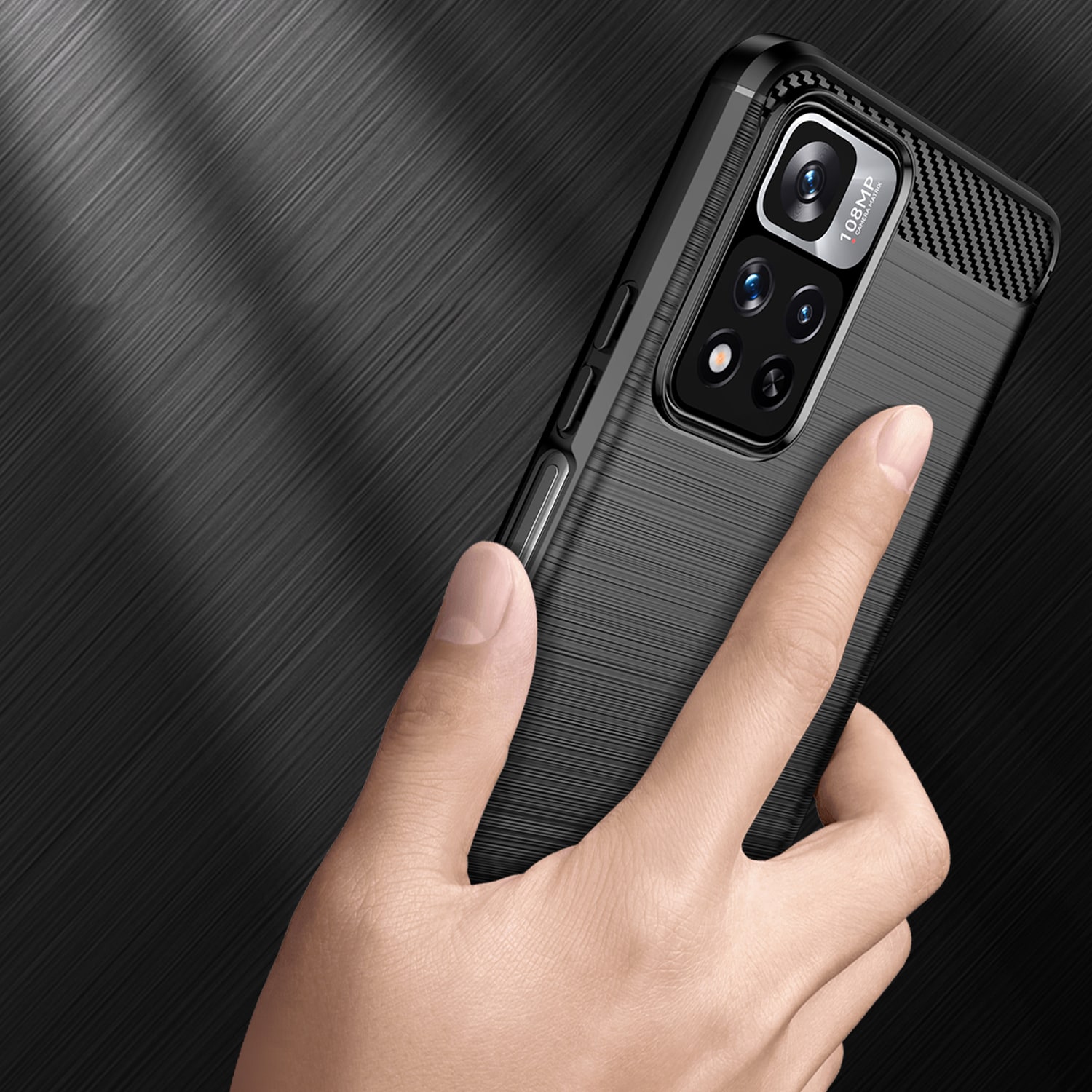 Carbon Case fleksibelt cover til Xiaomi Redmi Note 11 Pro+/11 Pro 5G/Mi11i HyperCharge/Poco X4 NFC