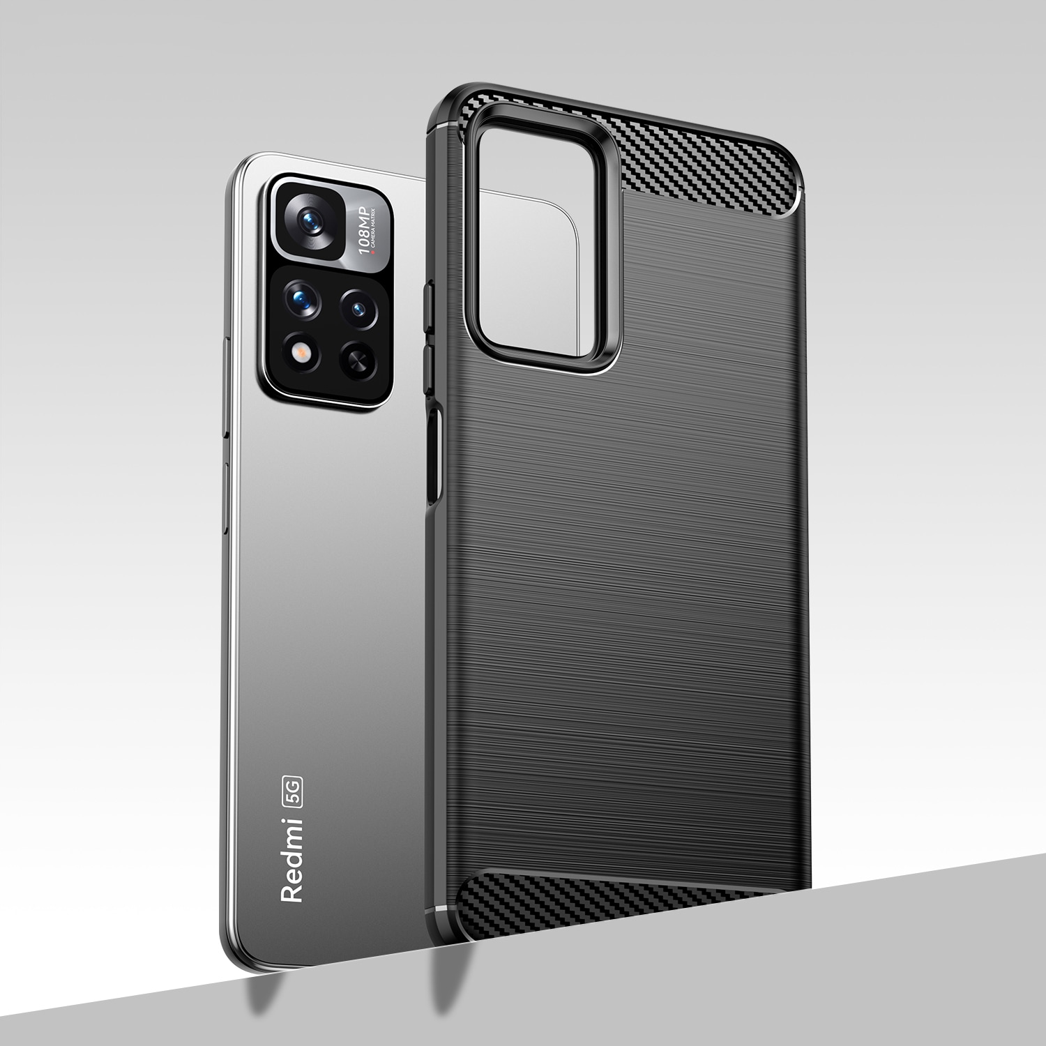Carbon Case fleksibelt cover til Xiaomi Redmi Note 11 Pro+/11 Pro 5G/Mi11i HyperCharge/Poco X4 NFC