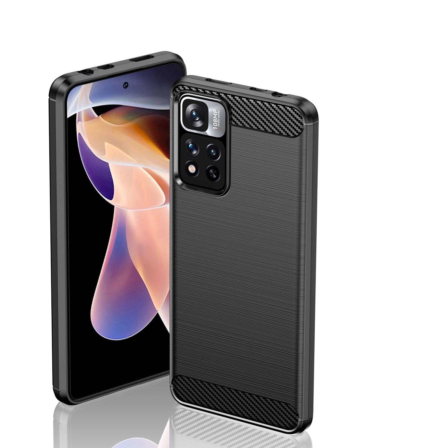 Carbon Case fleksibelt cover til Xiaomi Redmi Note 11 Pro+/11 Pro 5G/Mi11i HyperCharge/Poco X4 NFC