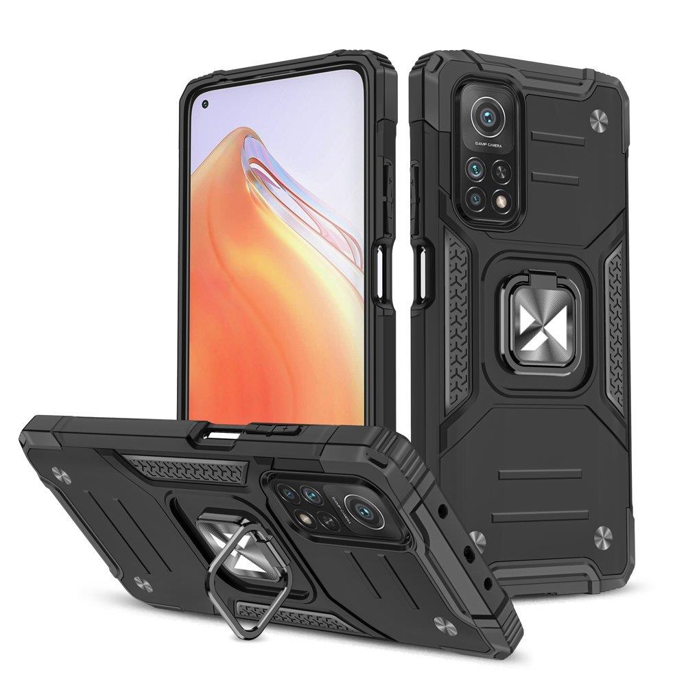 Wozinsky Ring Armor Tough Hybrid Case + Magnetic Mount for Mi Poco M4 Pro/Redmi Note 11 5G svart