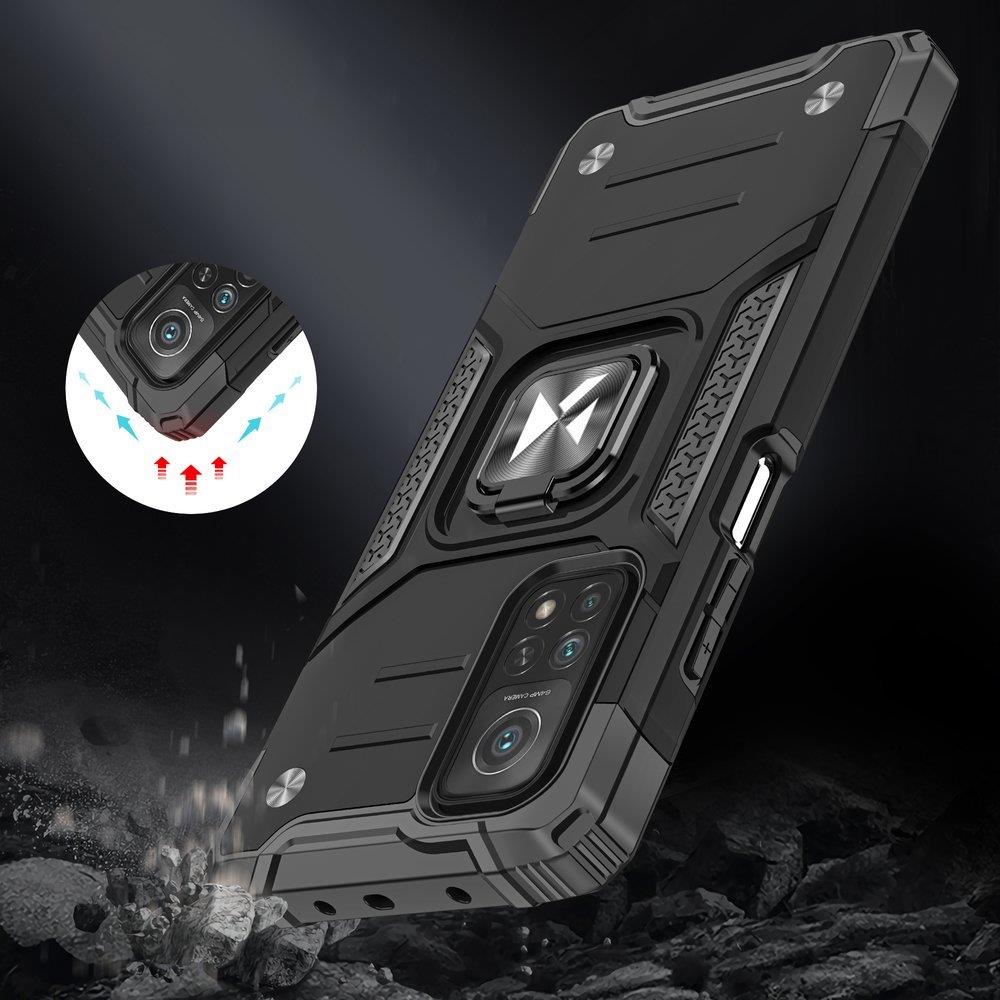 Wozinsky Ring Armor tufft hybridfodral + magnetisk hållare för Samsung Galaxy A03s svart