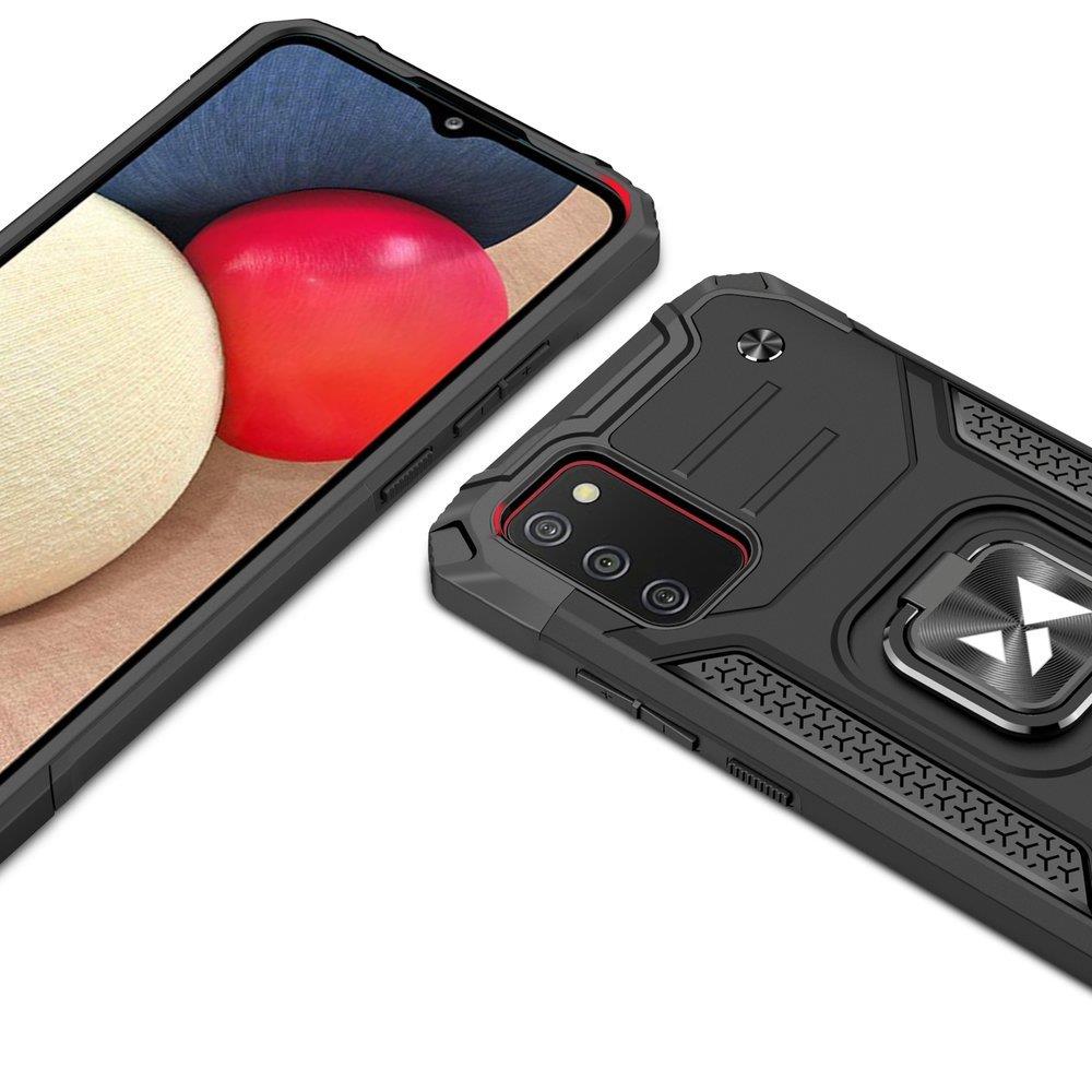 Wozinsky Ring Armor tufft hybridfodral + magnetisk hållare för Samsung Galaxy A03s blå