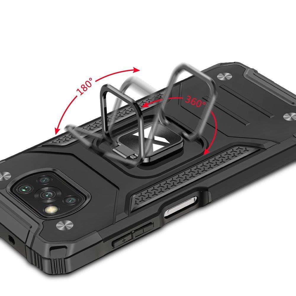 Wozinsky Ring Armor tufft hybridfodral + magnetisk hållare för Samsung Galaxy A03s blå
