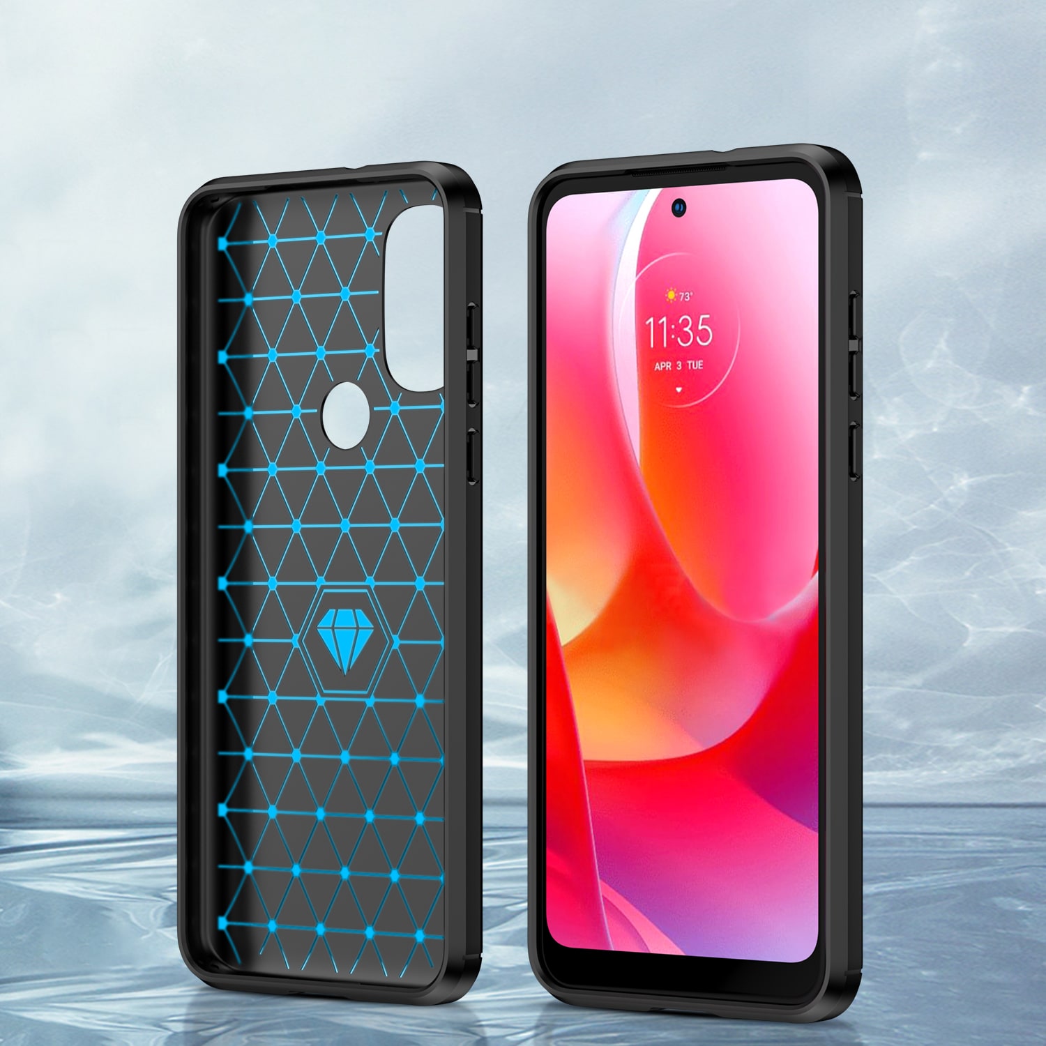 Carbon Case Fleksibelt cover Motorola Moto G Power 2022 sort