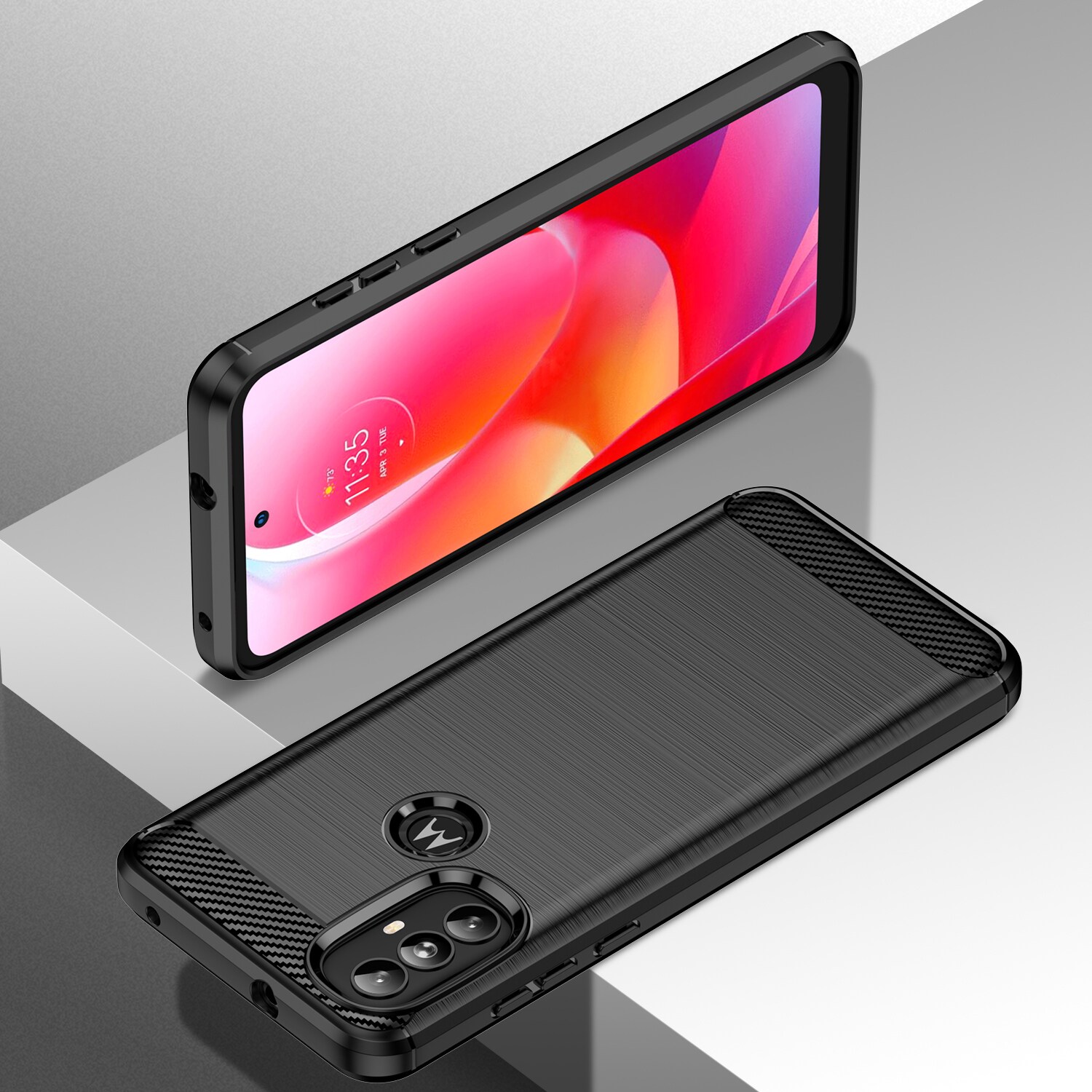 Carbon Case Fleksibelt cover Motorola Moto G Power 2022 sort