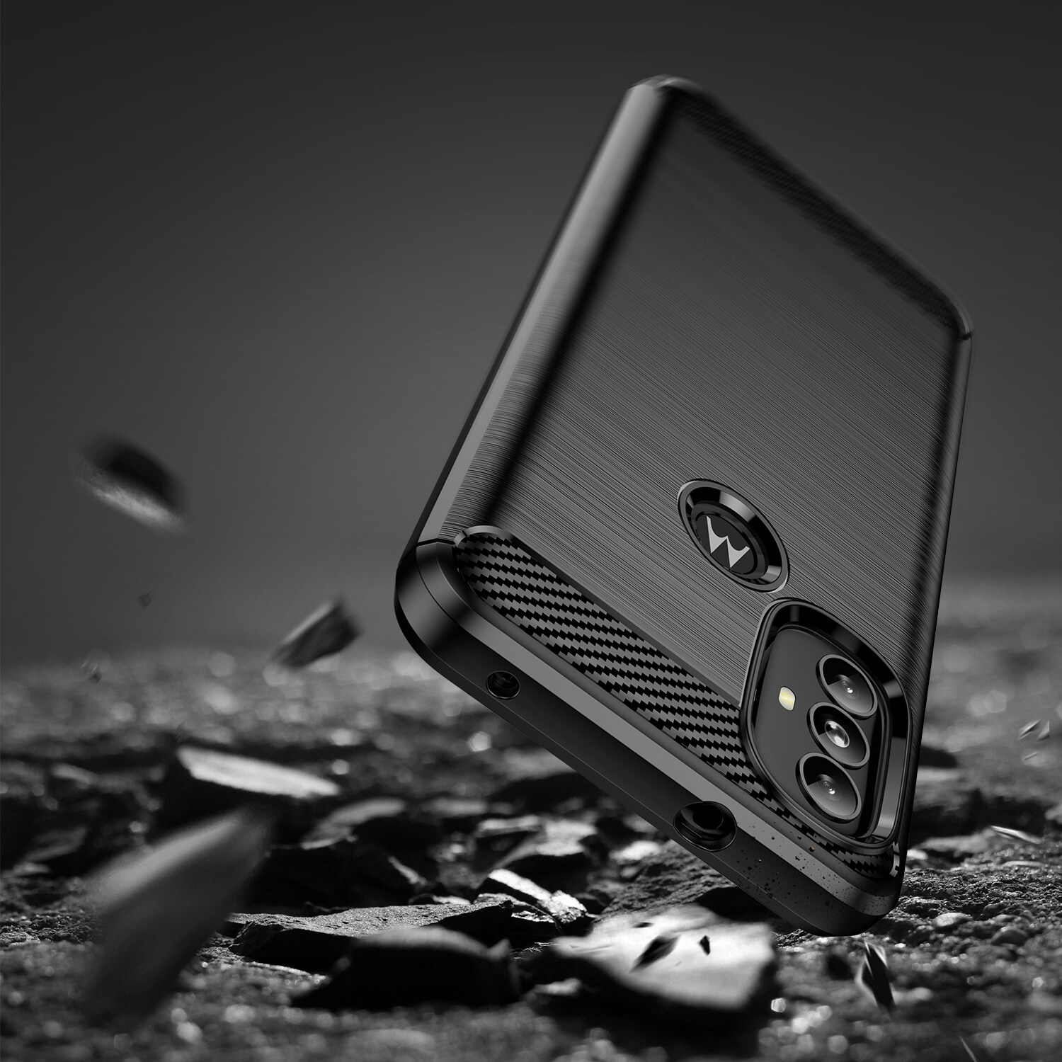 Carbon Case Fleksibelt cover Motorola Moto G Power 2022 sort