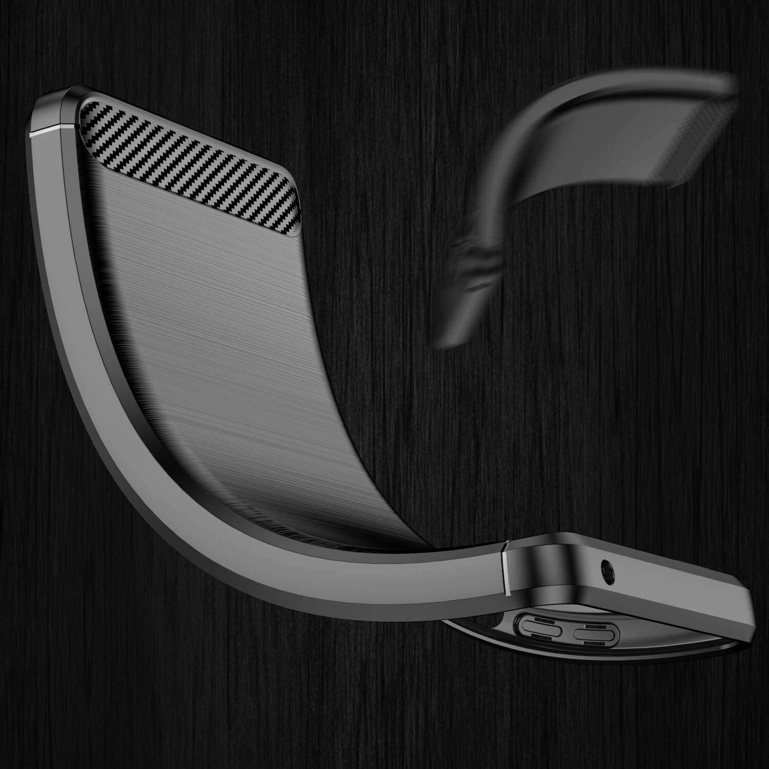Carbon Case fleksibelt cover til Motorola Moto G Stylus 2022 sort