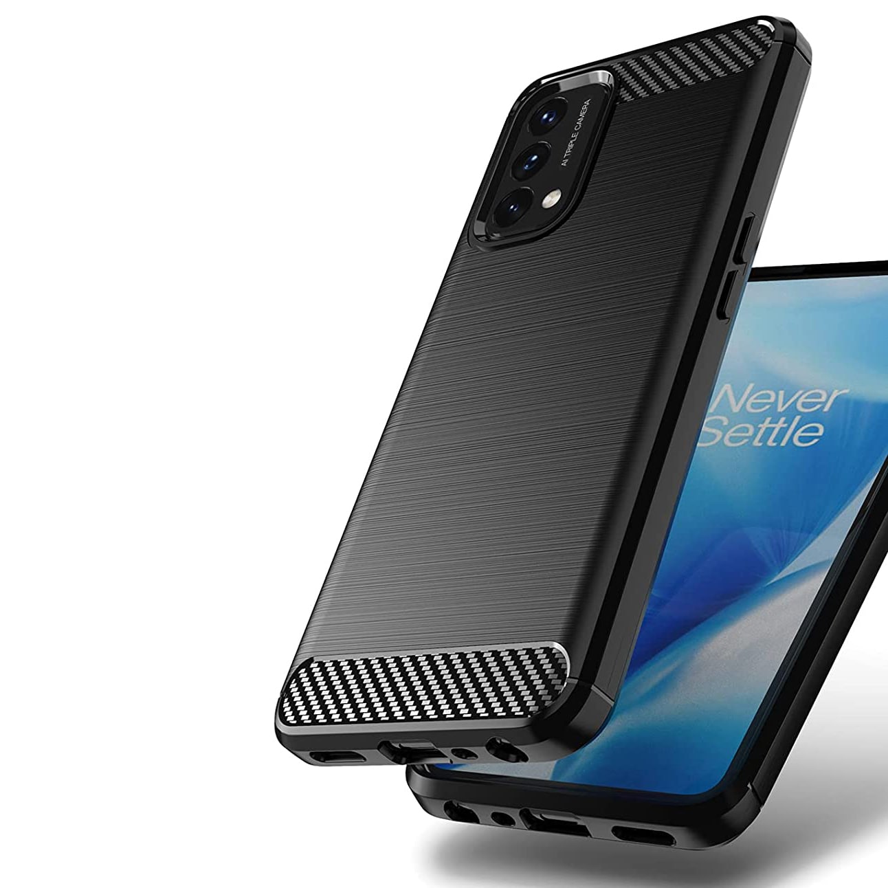 Carbon Case Fleksibelt cover til OnePlus Nord N200 5G sort