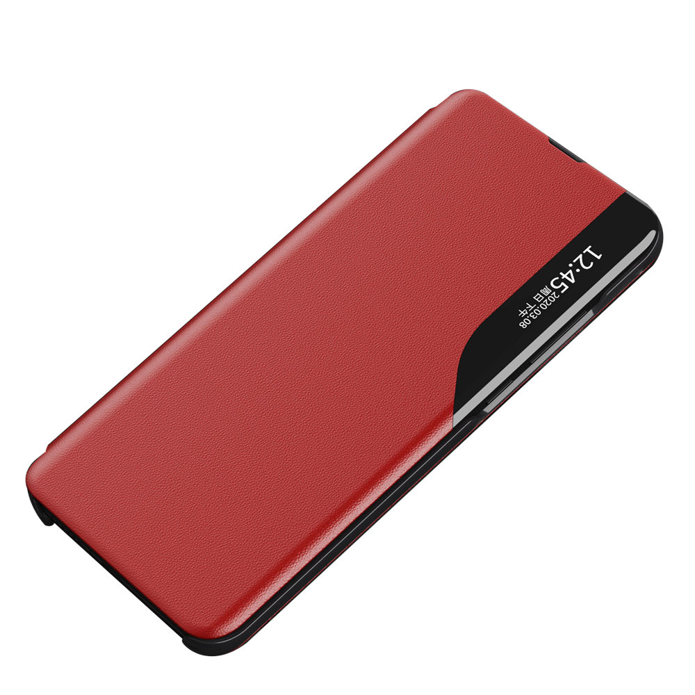 Eco Leather View Case etui med flip cover og stativfunktion til Xiaomi Redmi Note 11 Pro+ 5G rød