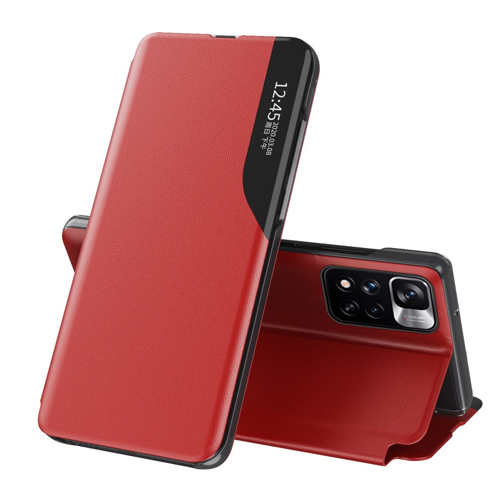 Eco Leather View Case Elegant flipcover med standerfunktion Poco M4 Pro 5G Red
