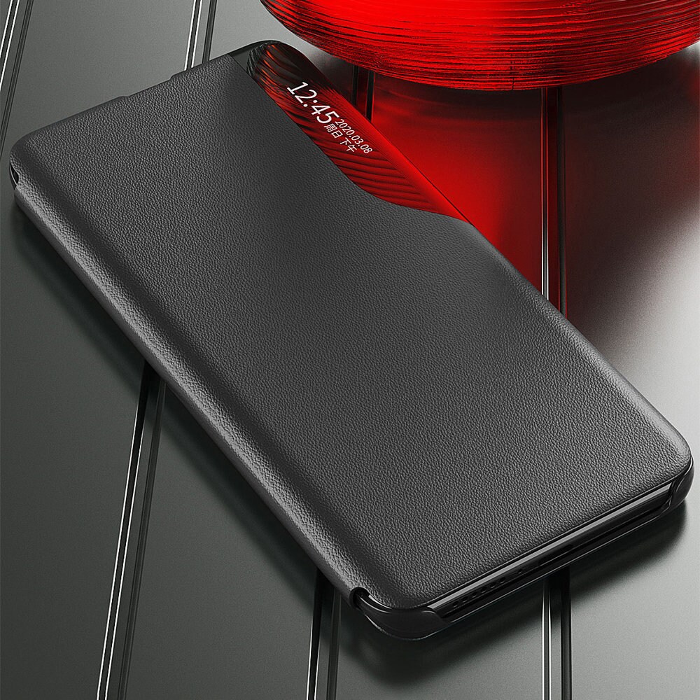 Eco Leather View Case Elegant flipcover med standerfunktion Poco M4 Pro 5G Red