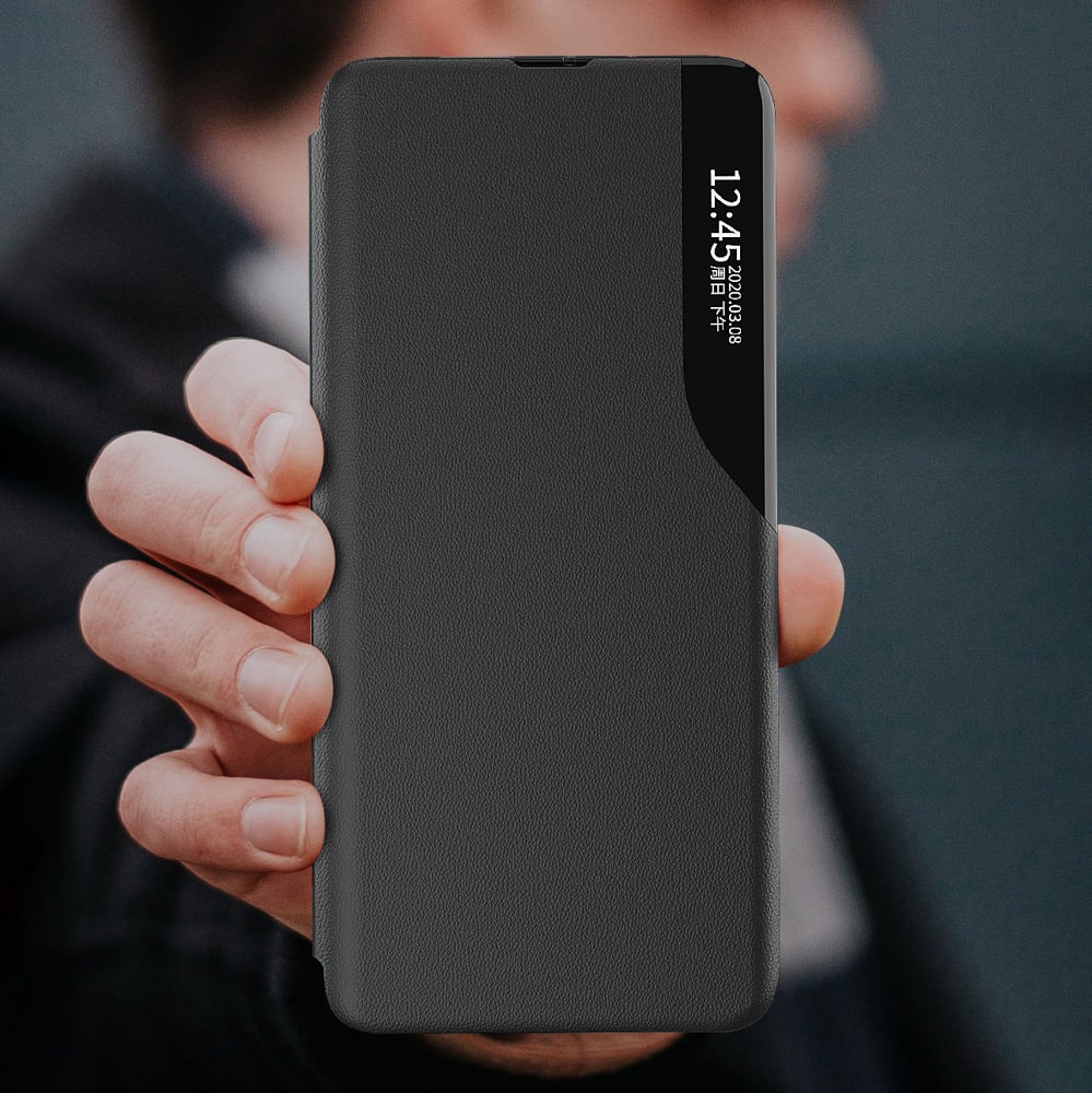 Eco Leather View Case Elegant flipcover med standerfunktion Poco M4 Pro 5G Blå