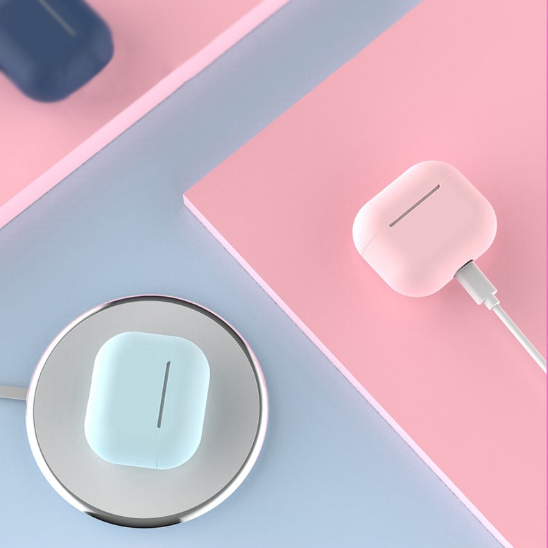 Fodral för AirPods 2 / AirPods 1 mjukt silikonskydd för hörlurar vitt (fodral C)