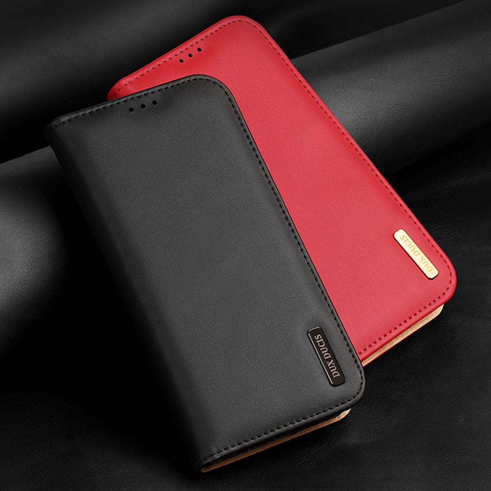Dux Ducis Hivo Läder Flip Cover Äkta läderplånbok för Samsung Galaxy S22+ Blå