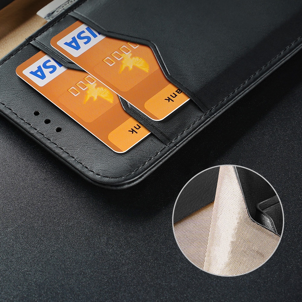 Dux Ducis Hivo Läder Flip Cover Äkta läderplånbok för Samsung Galaxy S22+ Blå