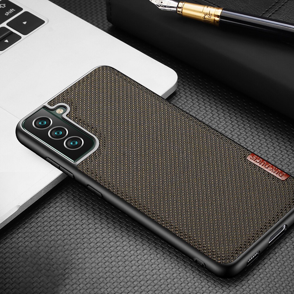 Dux Ducis Fino etui er lavet af nylonmateriale til Samsung Galaxy S22 + (S22 Plus) blå