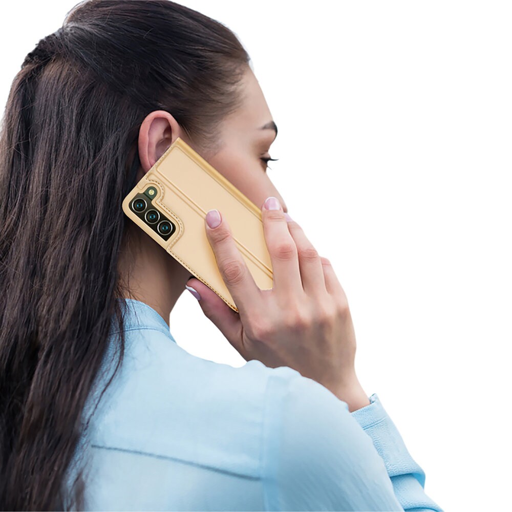 Dux Ducis Skin Pro Holster Cover Flip Cover til Samsung Galaxy S22 + (S22 Plus) guld