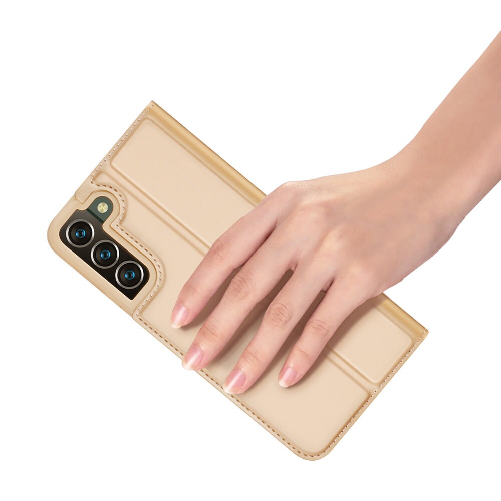 Dux Ducis Skin Pro Holster Cover Flip Cover til Samsung Galaxy S22 + (S22 Plus) guld